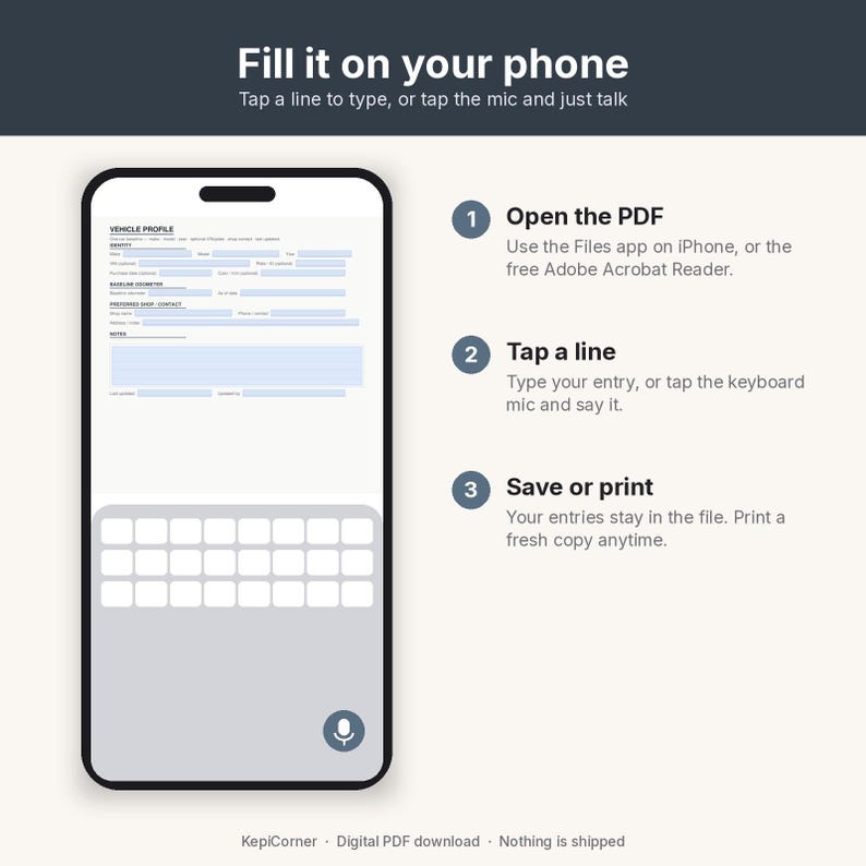 Vehicle Maintenance Log Printable | Car Service Tracker Oil Mileage | Fillable PDF Letter A4 image 6