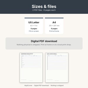 Emergency Kit Checklist Printable | Go-Bag Preparedness Fillable PDF | Home Supplies Letter A4 image 9