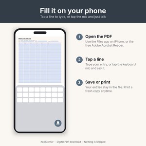 Sleep Log Printable | Nightly Sleep Tracker Fillable PDF | Letter A4 image 6