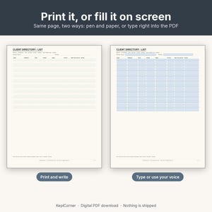 Client Tracker Printable | Freelancer Client Log Fillable PDF | Letter A4 image 4