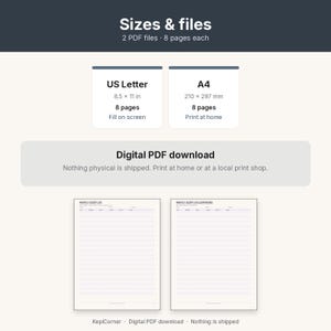 Sleep Log Printable | Nightly Sleep Tracker Fillable PDF | Letter A4 image 9