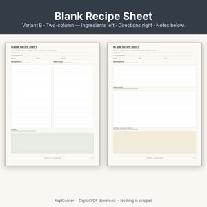 Recipe Card Pack Printable | Recipe Binder Pages Index Dividers | Fillable PDF Letter A4 image 8