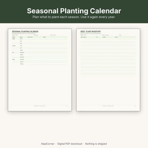Garden Planner Printable | Planting Calendar Fillable PDF | Bed Layout Map Letter A4 image 7