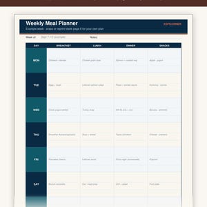 Weekly Meal Planner Printable + Grocery List Kit | Meal Prep Planner PDF | US Letter Instant Download image 2