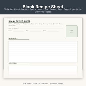 Recipe Card Pack Printable | Recipe Binder Pages Index Dividers | Fillable PDF Letter A4 image 5