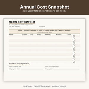 Subscription Tracker Printable | Recurring Subscriptions Keep Change Cancel | Fillable PDF Letter A4 image 7