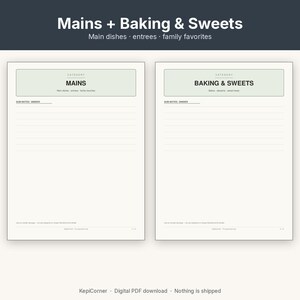 Recipe Card Pack Printable | Recipe Binder Pages Index Dividers | Fillable PDF Letter A4 image 7