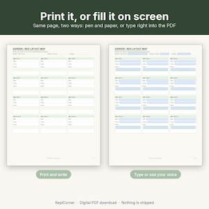 Garden Planner Printable | Planting Calendar Fillable PDF | Bed Layout Map Letter A4 image 4