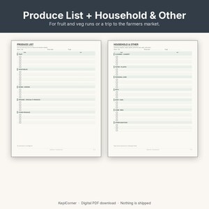 Grocery List Printable | Shopping List Pad Fillable PDF | Categorized Checklist Letter A4 image 7