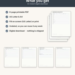 Emergency Kit Checklist Printable | Go-Bag Preparedness Fillable PDF | Home Supplies Letter A4 image 10