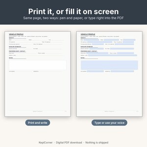 Vehicle Maintenance Log Printable | Car Service Tracker Oil Mileage | Fillable PDF Letter A4 image 4