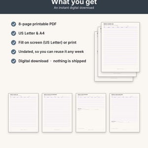 Sleep Log Printable | Nightly Sleep Tracker Fillable PDF | Letter A4 image 10