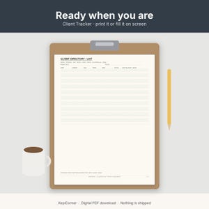 Client Tracker Printable | Freelancer Client Log Fillable PDF | Letter A4 image 2