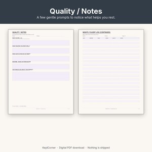 Sleep Log Printable | Nightly Sleep Tracker Fillable PDF | Letter A4 image 8