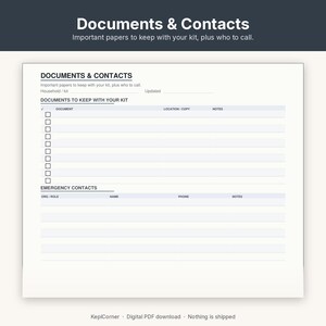 Emergency Kit Checklist Printable | Go-Bag Preparedness Fillable PDF | Home Supplies Letter A4 image 7