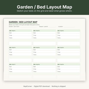 Garden Planner Printable | Planting Calendar Fillable PDF | Bed Layout Map Letter A4 image 5