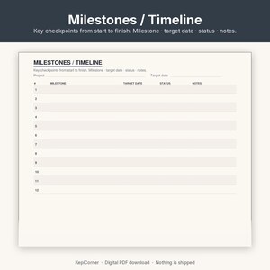 Project Tracker Printable | Project Planner Fillable PDF | One Project Overview Letter A4 image 7