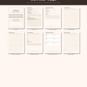 May include: A set of eight printable volunteer hours log pages featuring a cover, how-to guide, volunteer profile, session hours log, hours continuation, monthly summary, supervisor sign-off, and blank log reprint, all with a clean, structured layout.