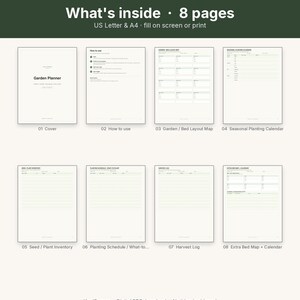 Garden Planner Printable | Planting Calendar Fillable PDF | Bed Layout Map Letter A4 image 3