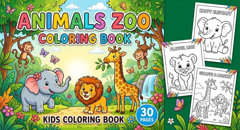 Zoo Animal Coloring Pages — Reference 2 Zoo Animal Coloring Pages — Reference 2