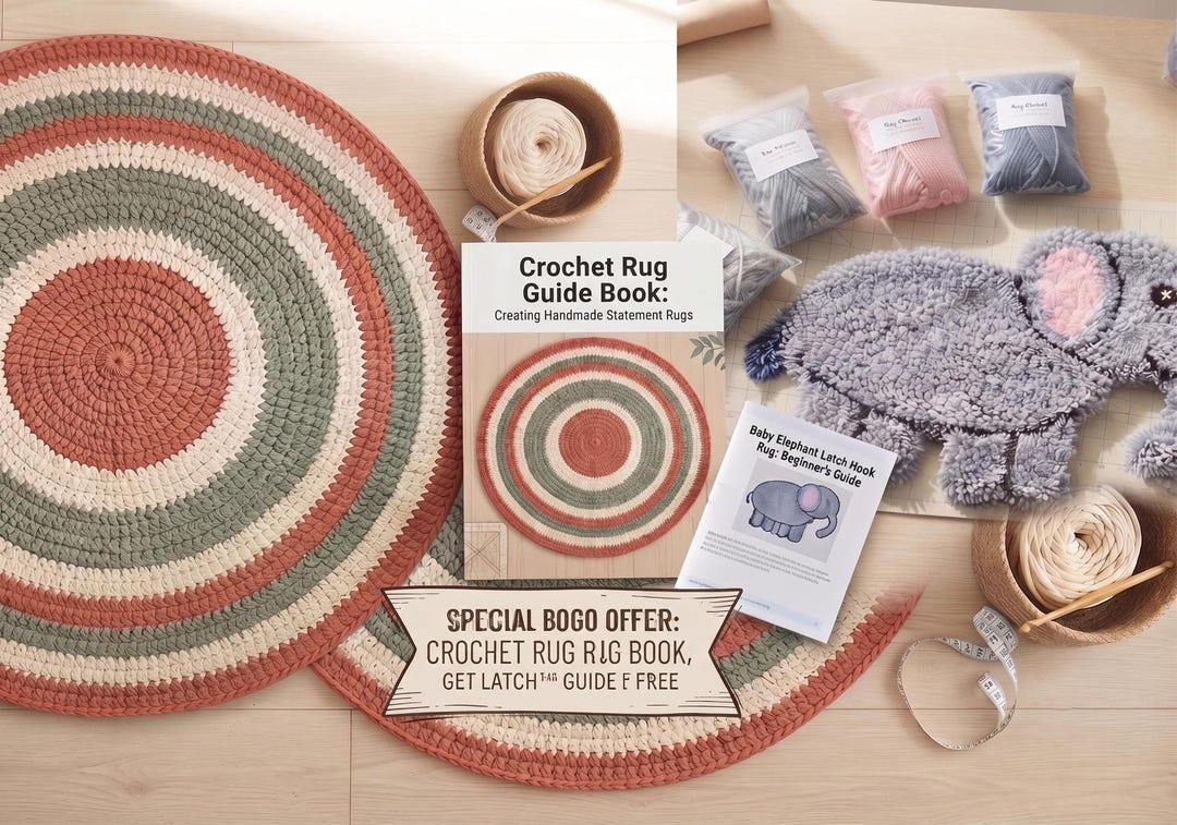 Crochet Rug Pattern PDF, Beginner and Latch Hook Rug Making Guide - Etsy