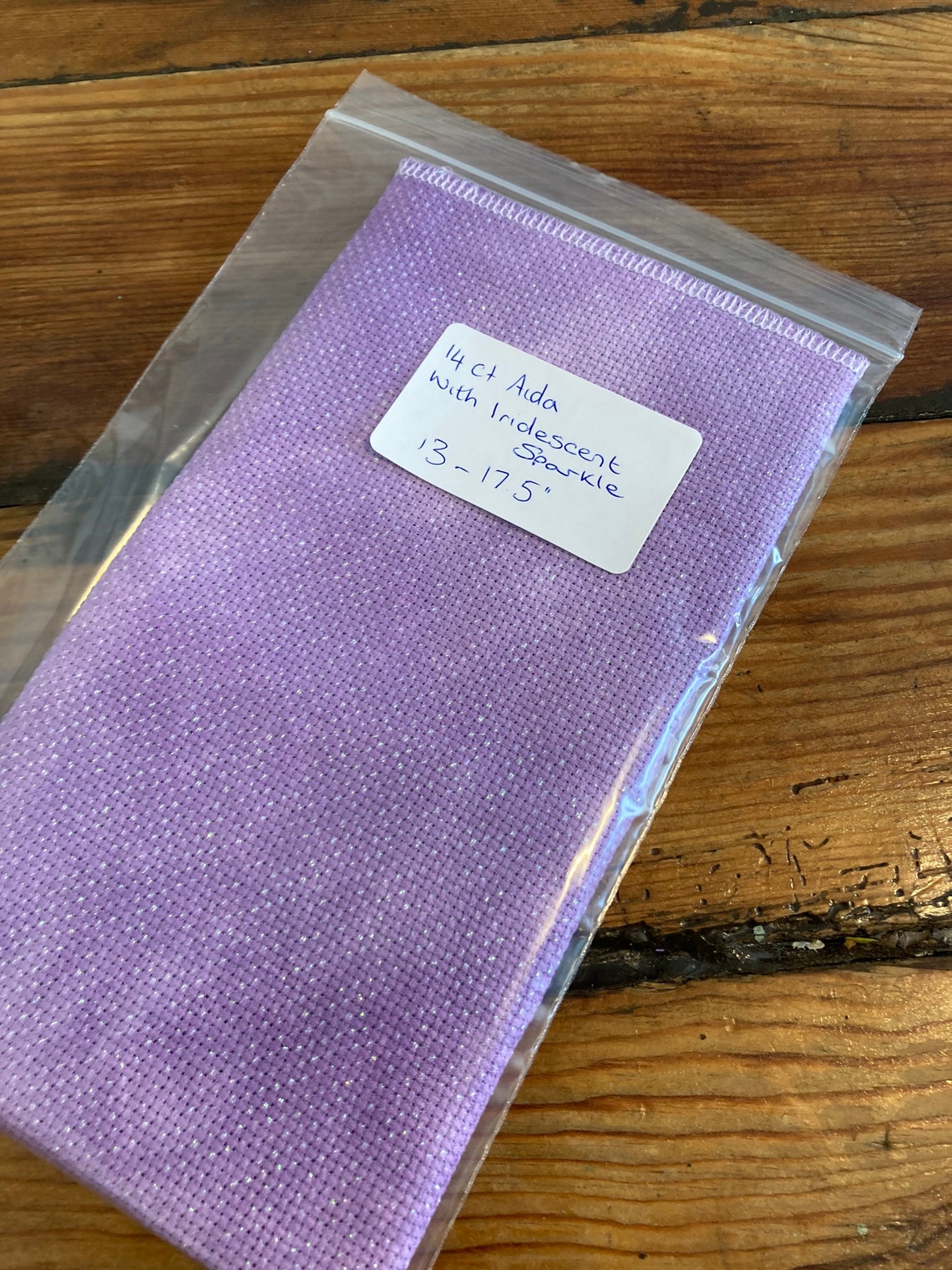 Hand dyed Cross stitch Aida fabric 14 count with iridescent | Etsy