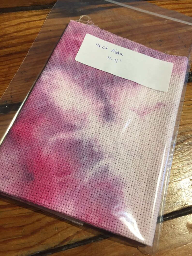Hand dyed Cross stitch Aida fabric 14 count 1111 Etsy