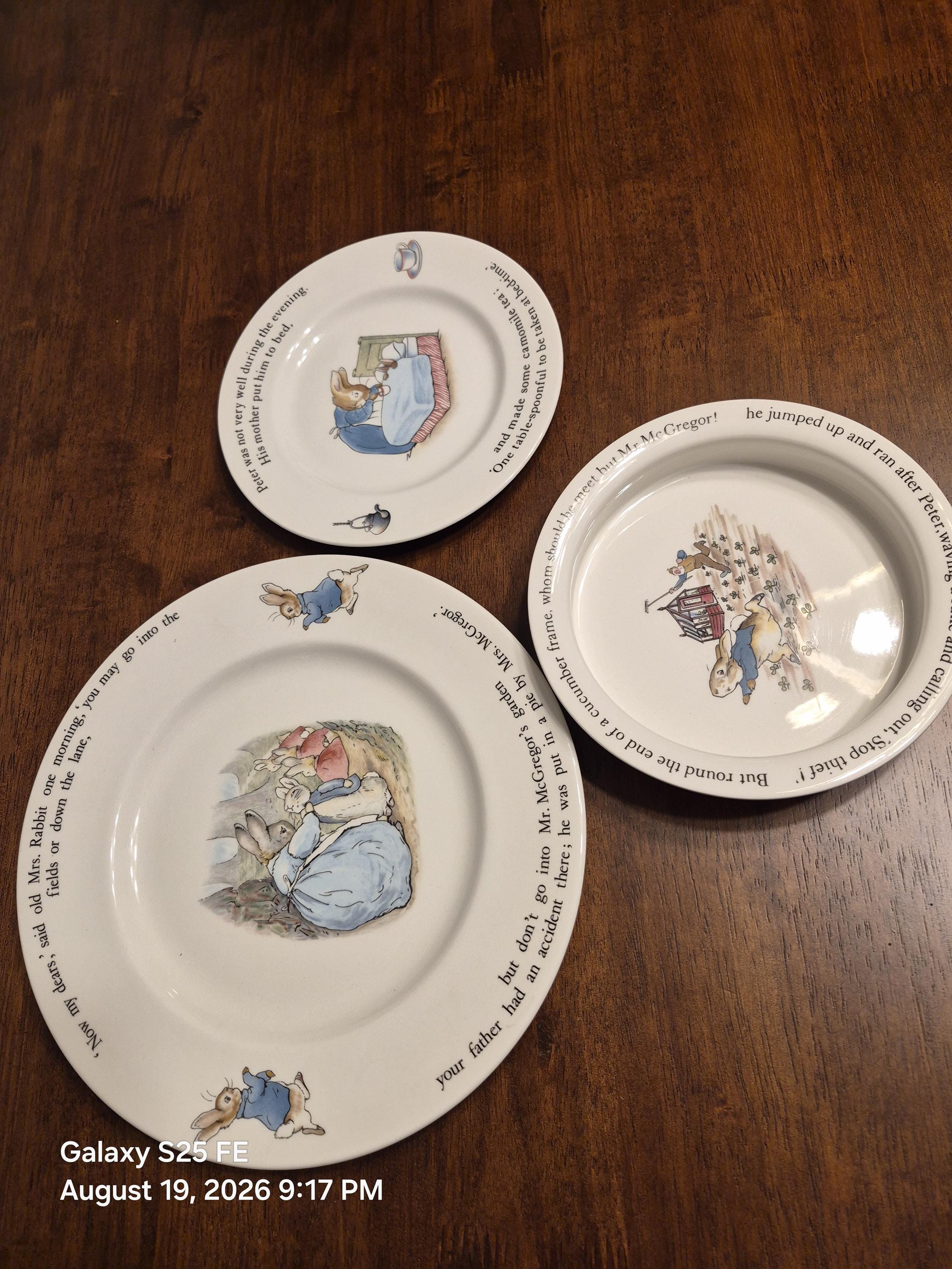 Vintage Peter Rabbit Dinner Set - Etsy