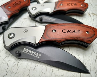 Personalized Pocket Knife, Groomsmen Knives, Gift for Groomsmen, Folding Pocket Knife, Custom Birthday Gift for Men, Custom Engraved Knife
