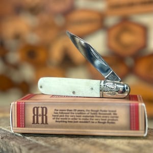 Monogrammed Bone Handled Single Blade Pocket Knife Groomsmen Gift