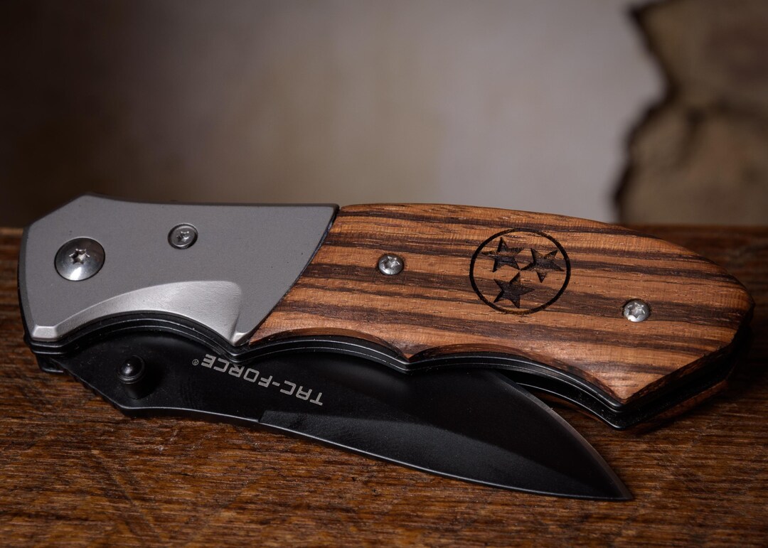 Tennessee Tri-star Pocket Knife: Spring Assisted TN Flag Gift - Etsy