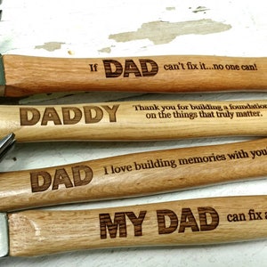 Trendy Gift For Dad, Father&#39;s Day Gift, Custom Hammer, Personalized Hammer, Engraved Hammer, Gift for Dad, Hammer, Memories With Dad, Dad
