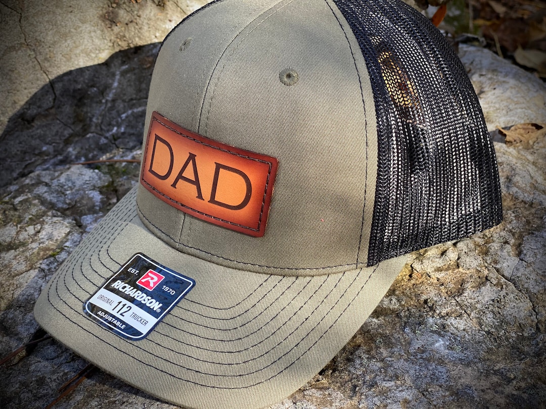Personalized Hat for Dad, Leather Patch Hat, Dad Cap, Papa Gift, Dad ...