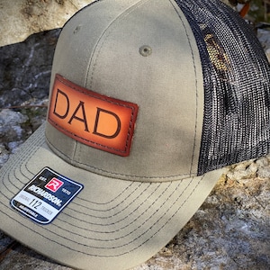 Personalized Hat for Dad, Leather Patch Hat, Dad Cap, Papa Gift, Dad Life, Trucker Hat, Personalized Dad Hat, Custom Dad Gift, Dad Life Gift