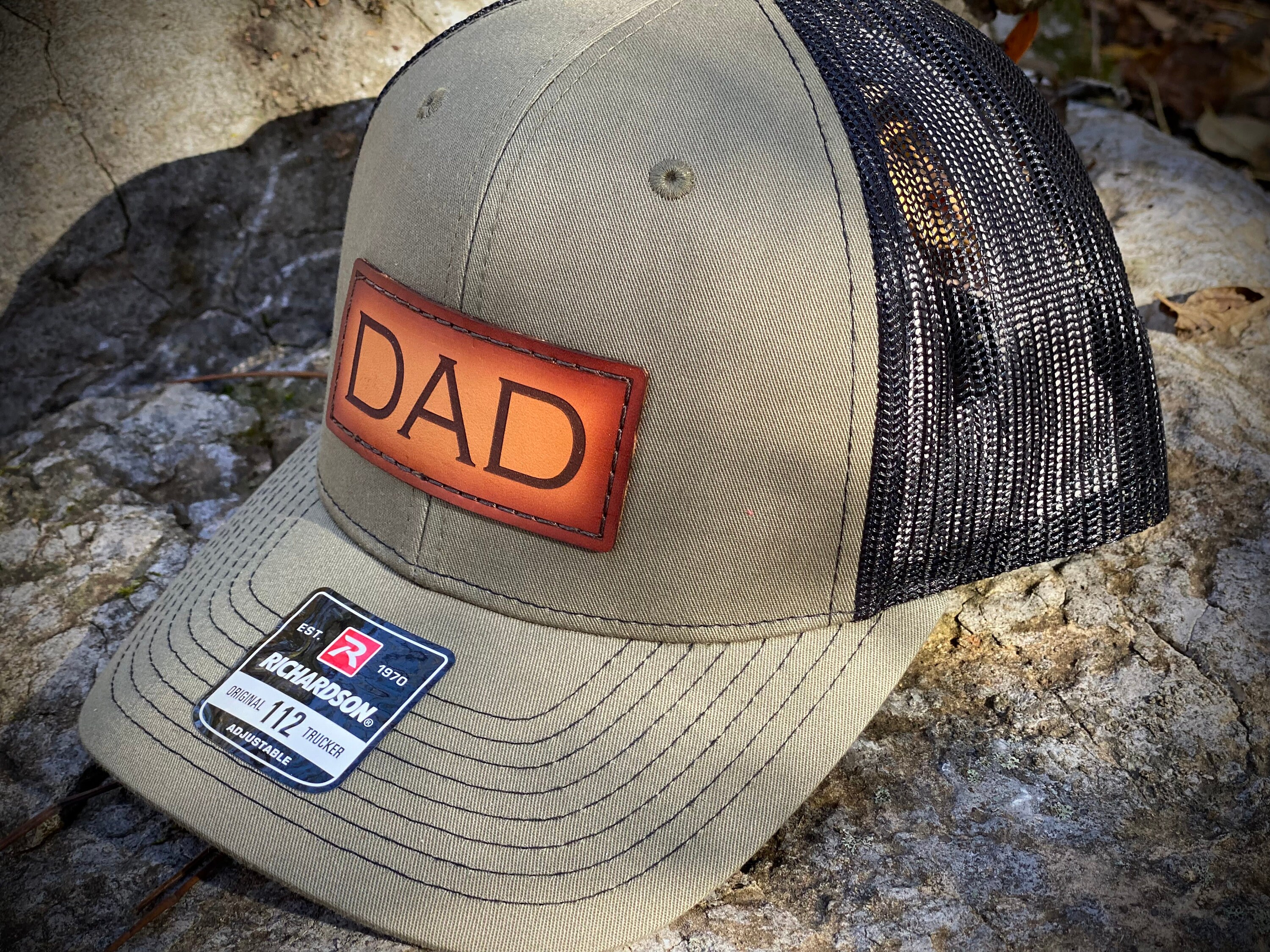 Personalized Hat for Dad, Leather Patch Hat, Dad Cap, Papa Gift, Dad Life, Trucker Hat, Personalized Dad Hat, Custom Dad Gift, Dad Life Gift