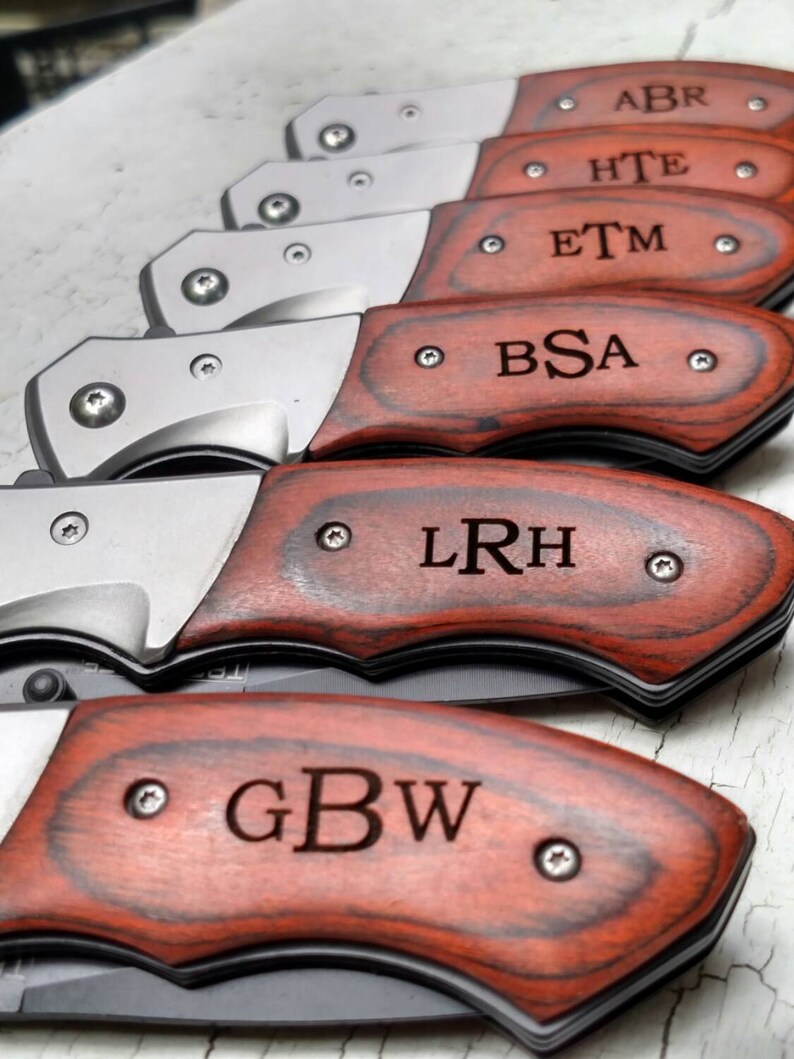 Personalized Pocket Knife, Engraved Pocket Knife Groomsmen, Groomsman Pocket Knife Gift, Handyman Pocket Knife, Usher Gifts, Custom Knife image 2