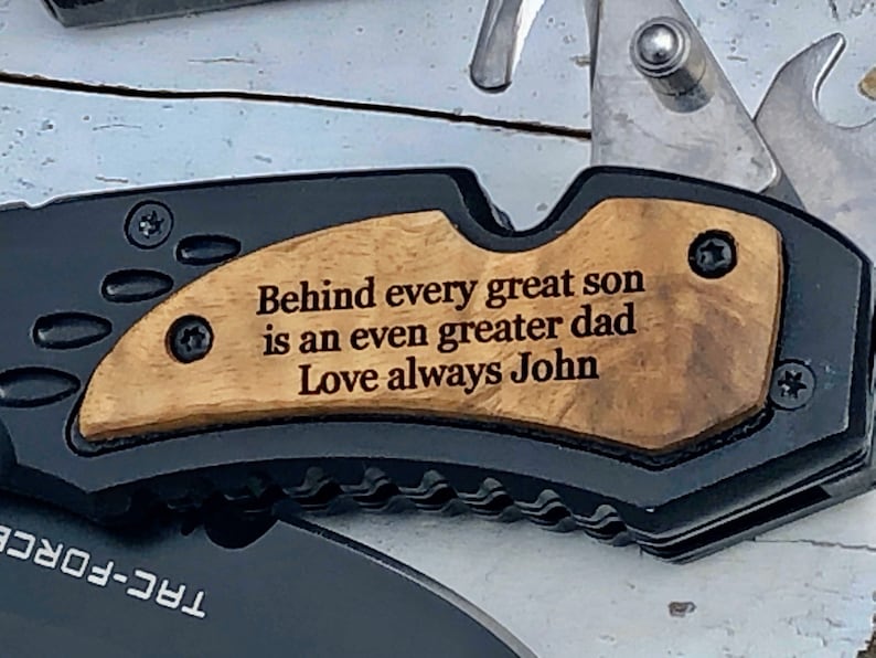 Message For Him Engraved Knife Father Son Gift Custom Etsy