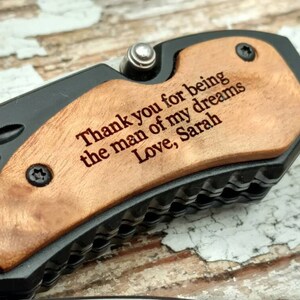 Trendy Father's Day, Pocket Knife, Engraved Knife, Custom Pocket Knife, Engraved Pocket Knife, Groomsman Gift, Valentine's Day image 2