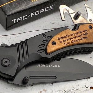 Engraved Pocket Knife: Father Son Gift, Tac-Force Knife