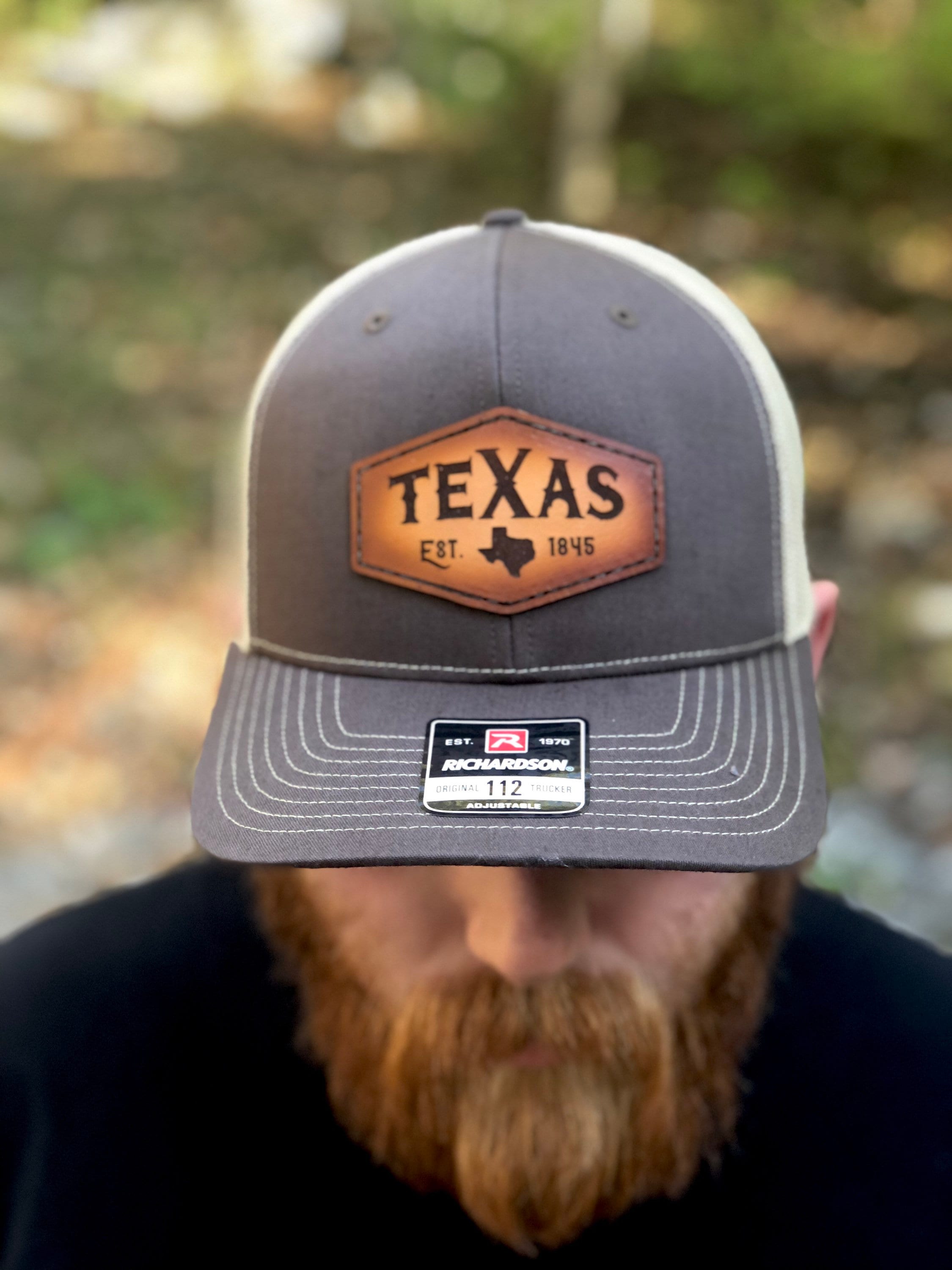 Texas Trucker Hat Lone Star Leather Patch Hat Longhorn Etsy Uk