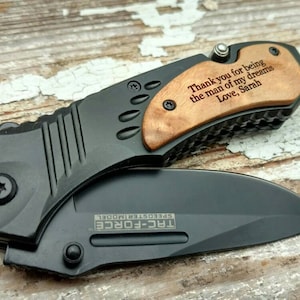 Engraved Pocket Knife: Personalized Message, Groomsman Gift