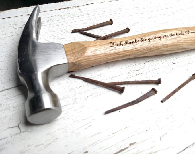 Personalized Hammer, Engraved Wooden Handle, Father's Day Gift