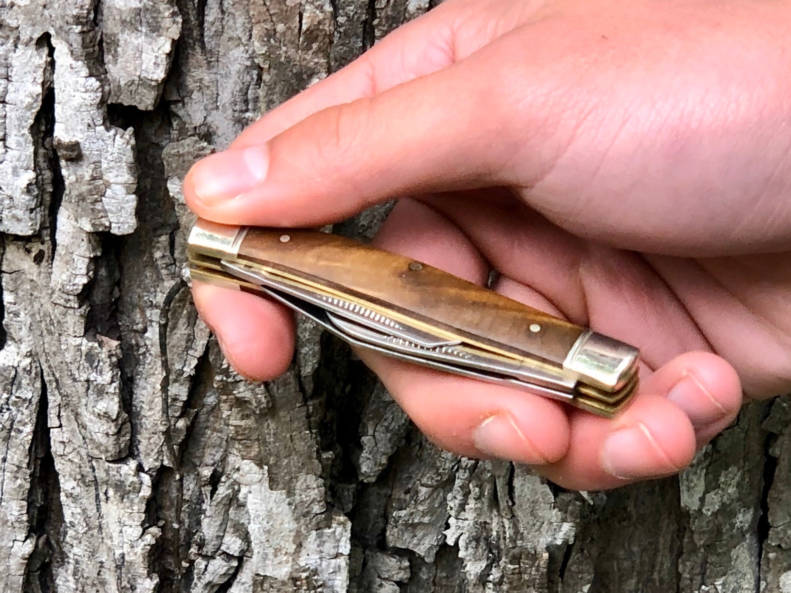 Wooden Traditional Pocket Knife Personalized Gift for Dad Etsy