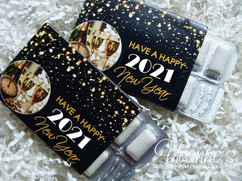 New Year's Eve Party Favors 2021 Gum Wrappers Assembled | Etsy