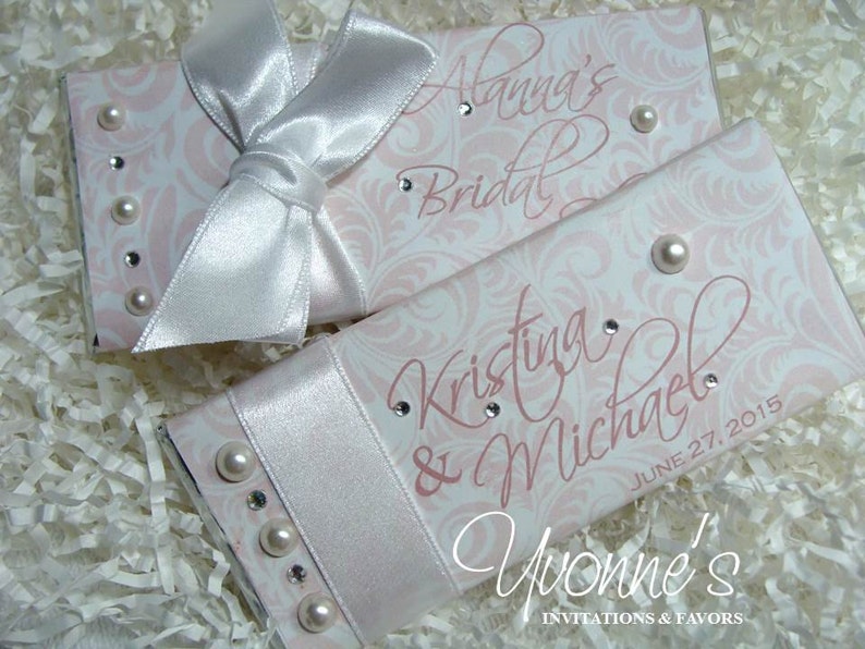 Wedding Bridal Shower Candy Bar Favors Blush Pink / Wrappers Etsy