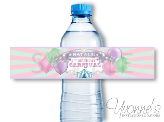 Paper &amp; Party Supplies Circus Birthday Party Printable Carnival Water ...
