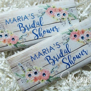Bridal Shower Candy Bar Wrappers for Chocolate Bar Favors- Party Favors-Bohemian Rustic Floral-Wedding-Sweet 16-30th-40th-50th-60th Birthday