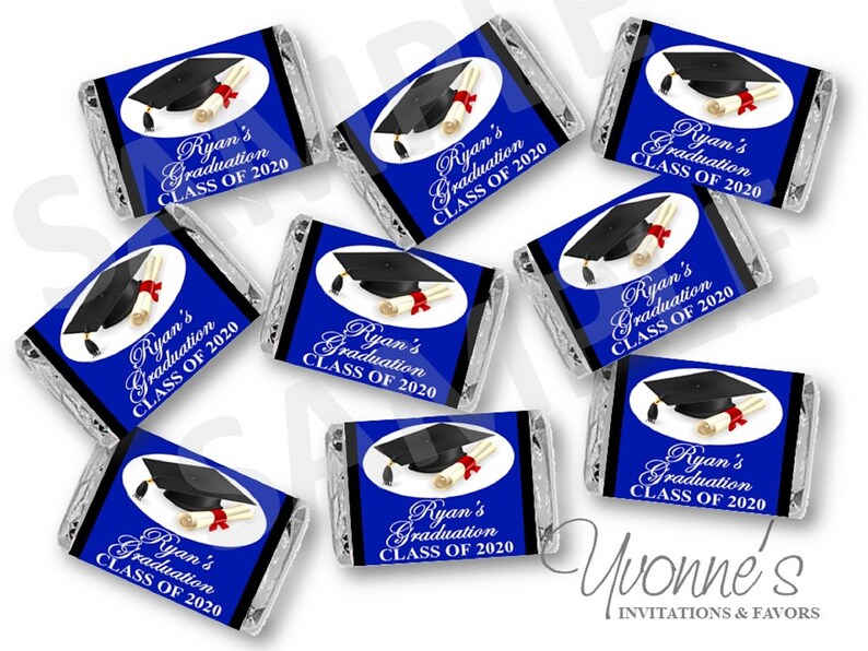 Graduation Mini Candy Bar Wrappers Assembled With Miniature Etsy