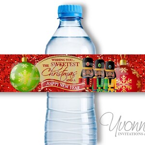Nutcracker-African American-Ethnic Water Bottle Wrappers-Christmas Water Bottle Wrappers (Set of 12)