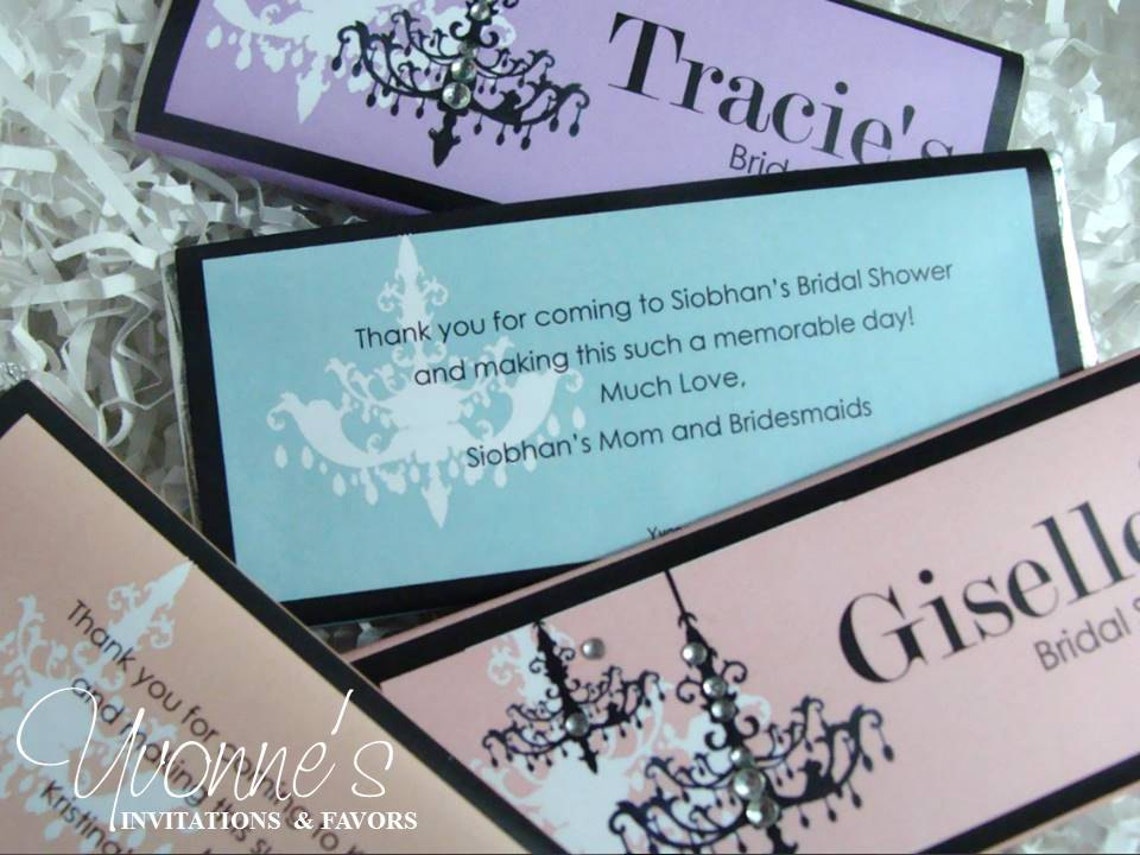 Bridal Shower Candy Bar Wrapper Chocolate Favor Chandelier - Etsy